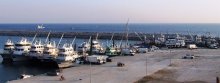 Le port de Babakale, après l'arrivée des chalutiers